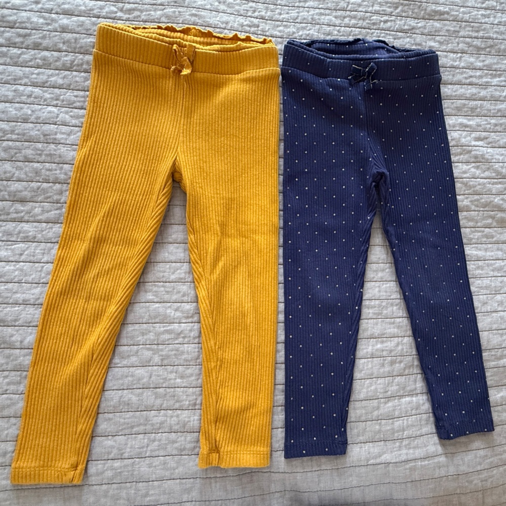 Vibrant Yellow and Navy Kids Leggings